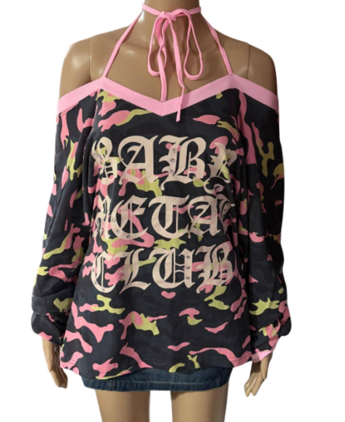 Neon pinky camo t kpop ive japan gyaru oversized y2k