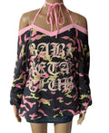 Neon pinky camo t kpop ive japan gyaru oversized y2k