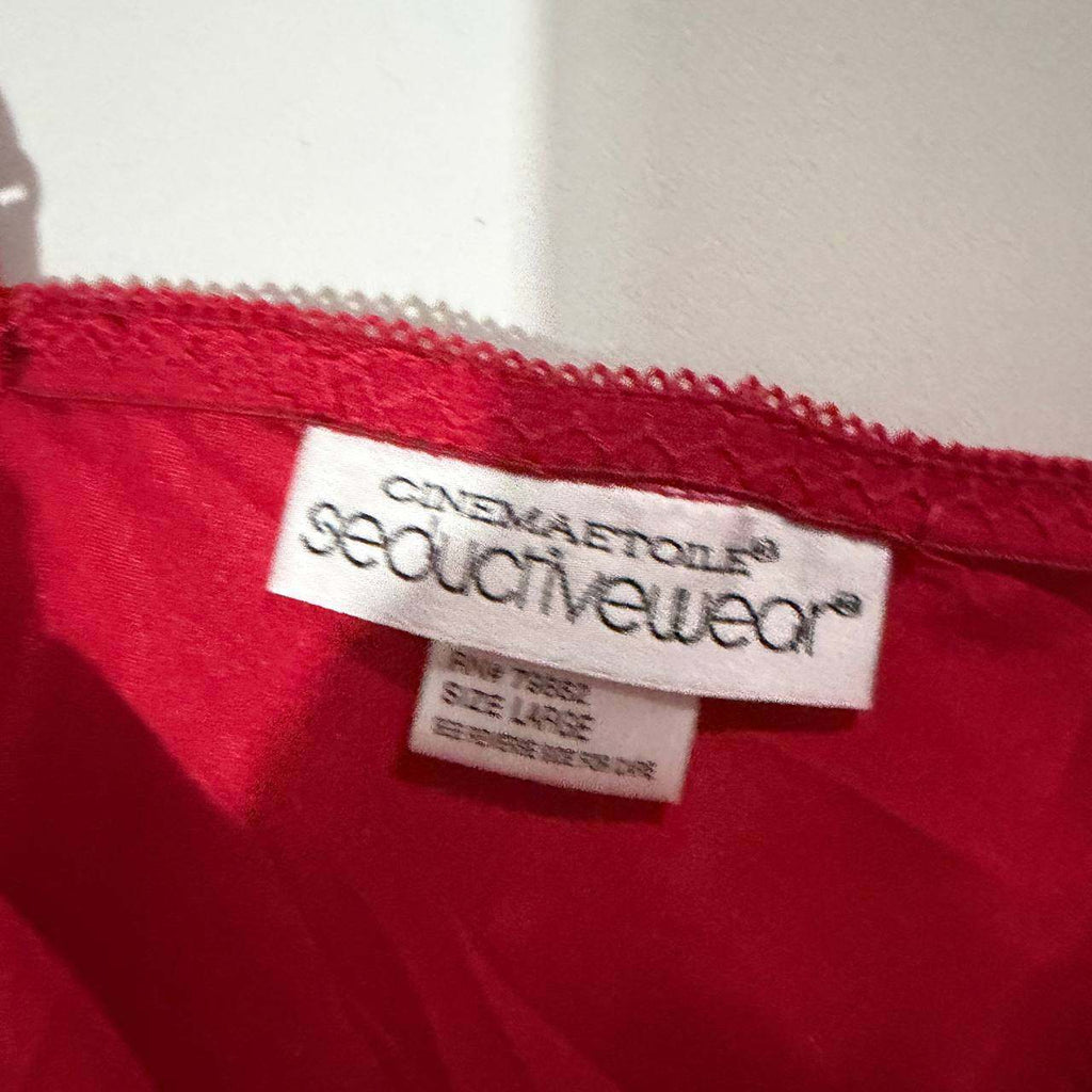 red silky large babydoll top vintage y2k 2000s mcbling