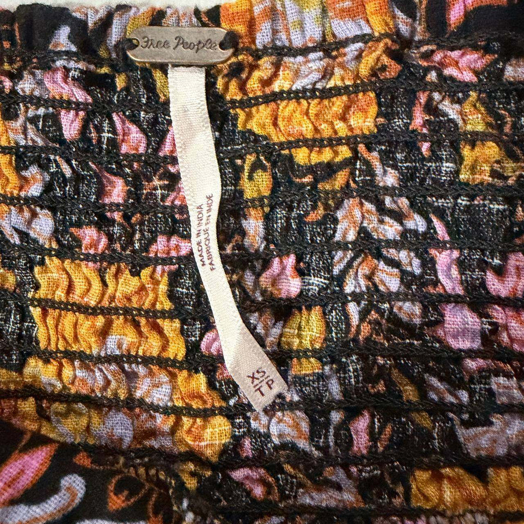free people size xs floral top strapless