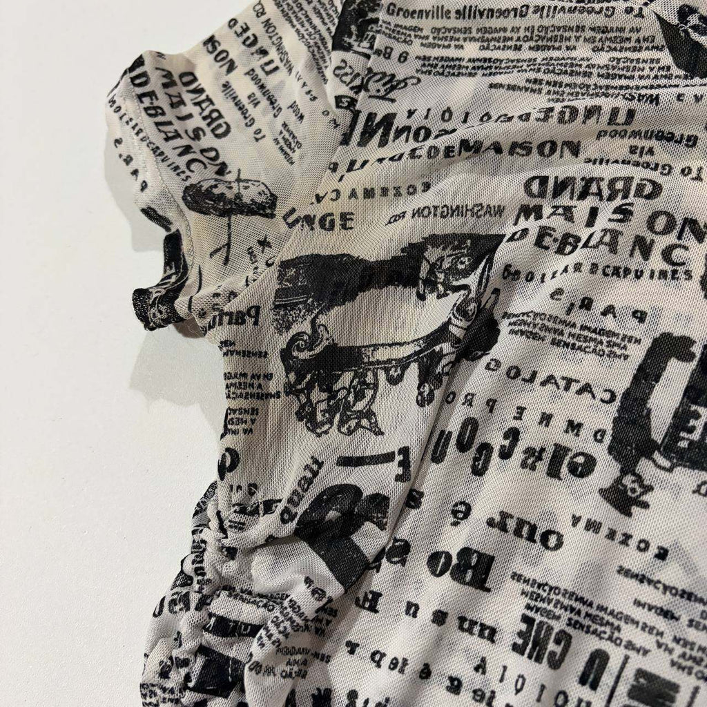 rebellious dreamer medium newspaper crop top vintage