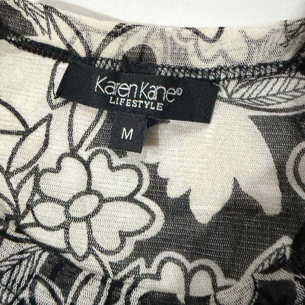 karen kane medium floral vintage long top y2k 2000s