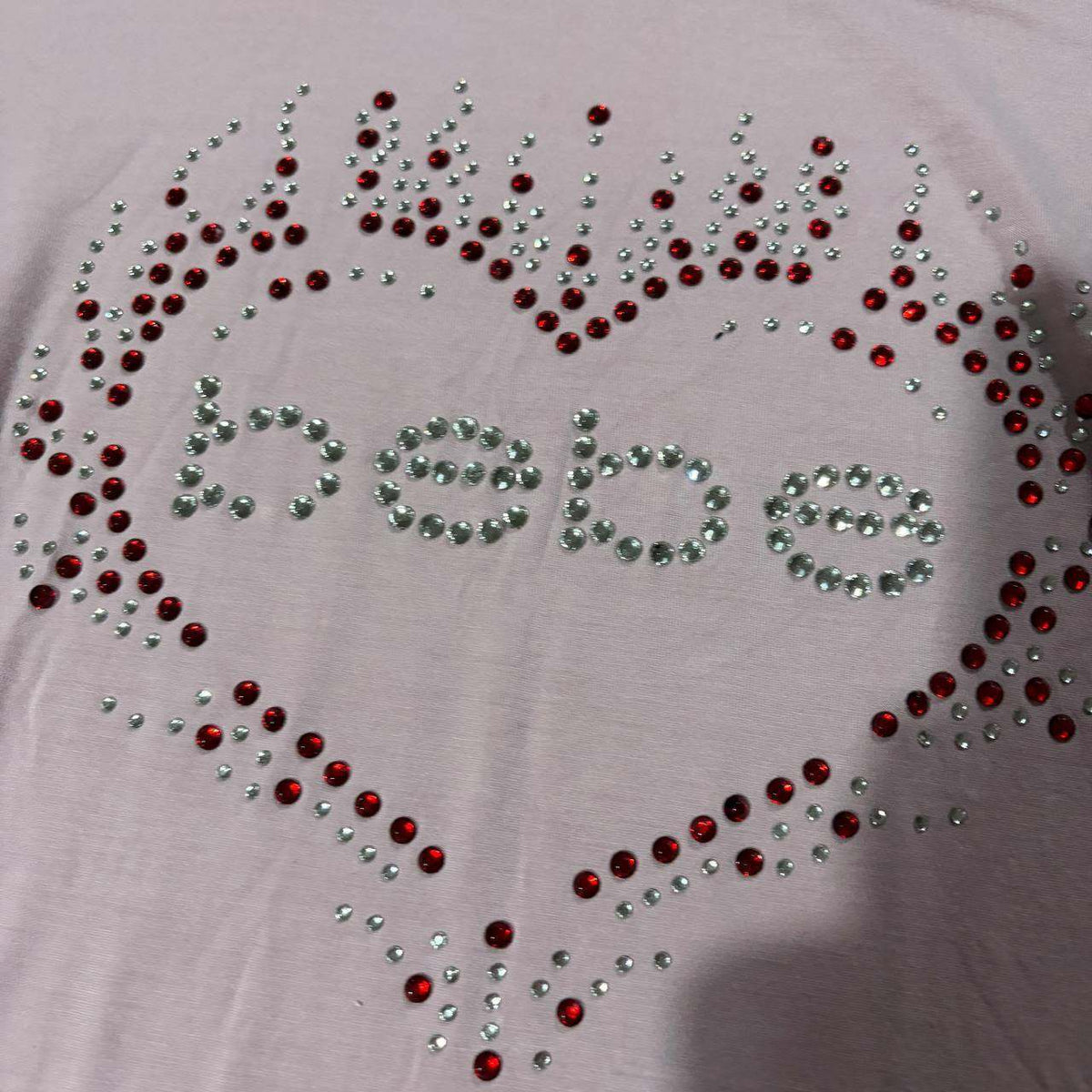 bebe rhinestone pink tshirt size large y2k mcbling 2000s