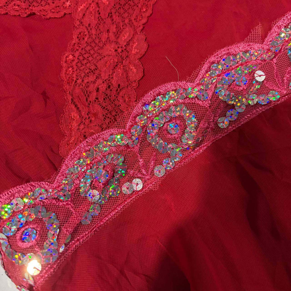 vintage red sequin cami top babydoll y2k 2000s estimate small