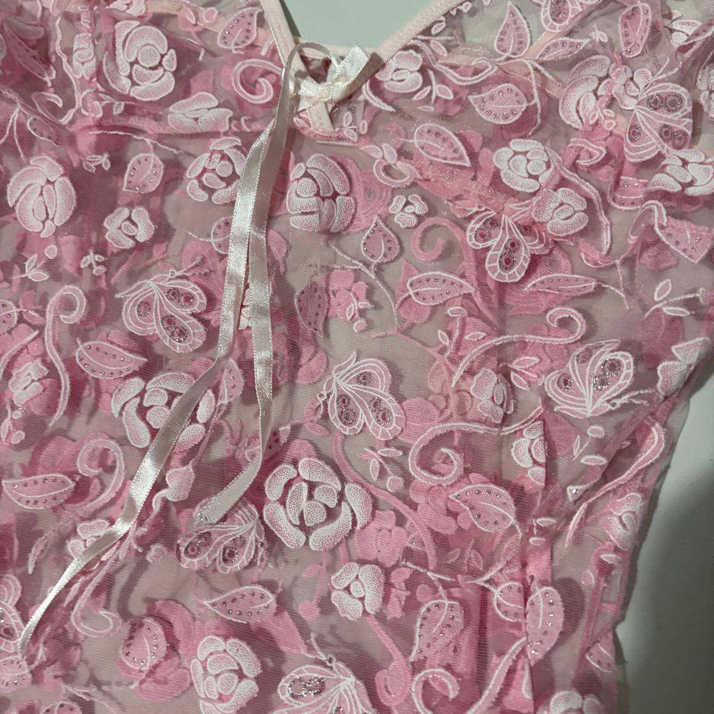 pink large floral babydoll top vintage y2k 2000s mcbling