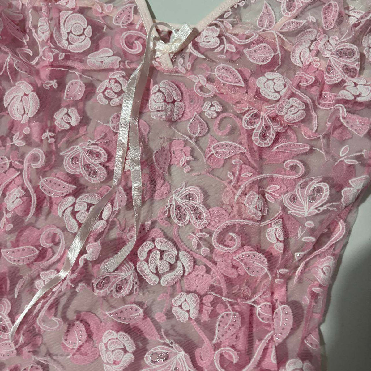pink large floral babydoll top vintage y2k 2000s mcbling