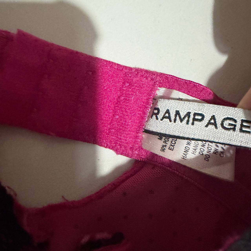 rampage small hot pink polka dot babydoll top vintage y2k 2000s mcbling