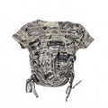 rebellious dreamer medium newspaper crop top vintage