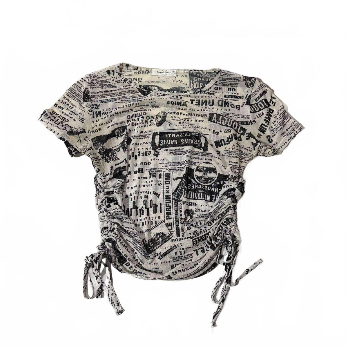 rebellious dreamer medium newspaper crop top vintage
