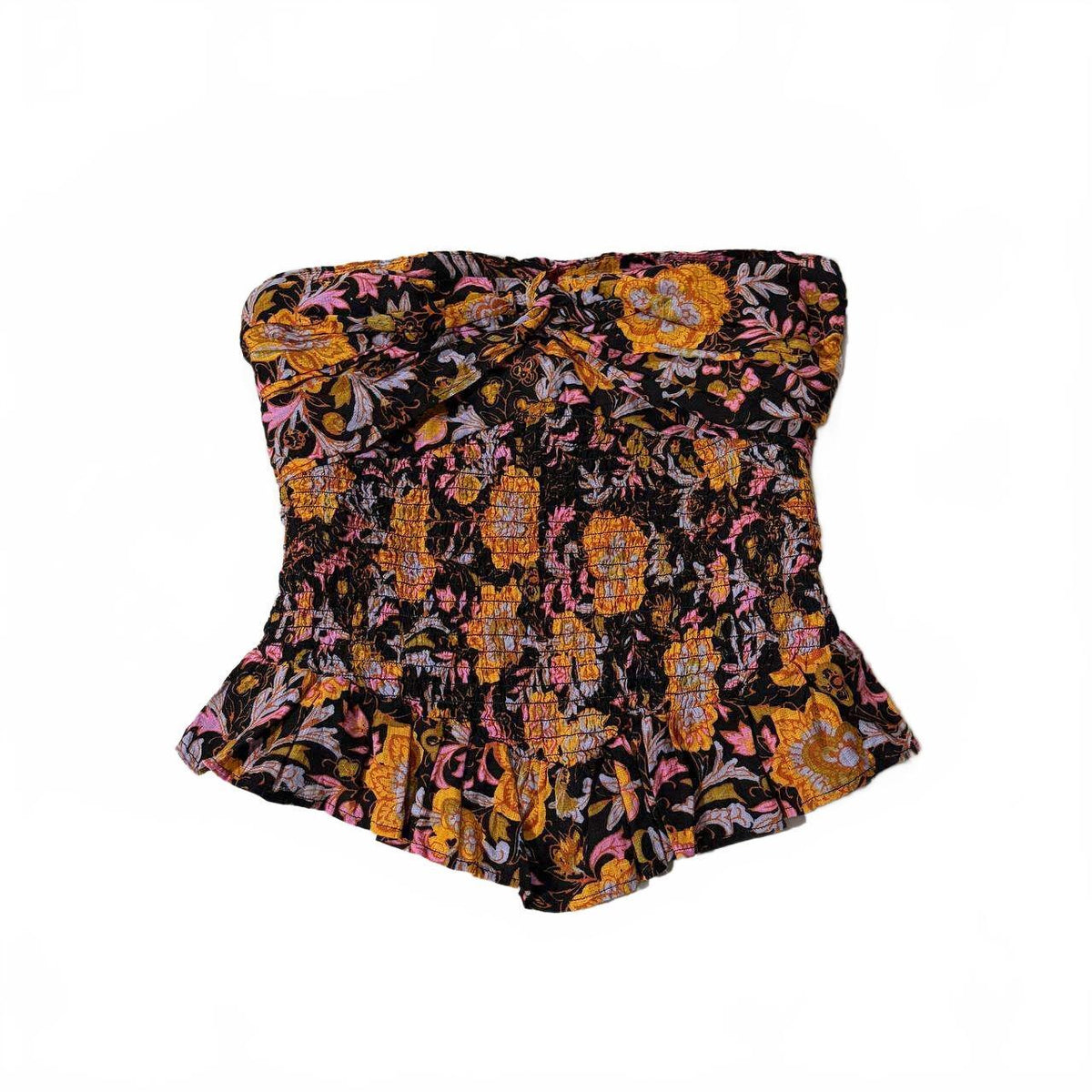 free people size xs floral top strapless