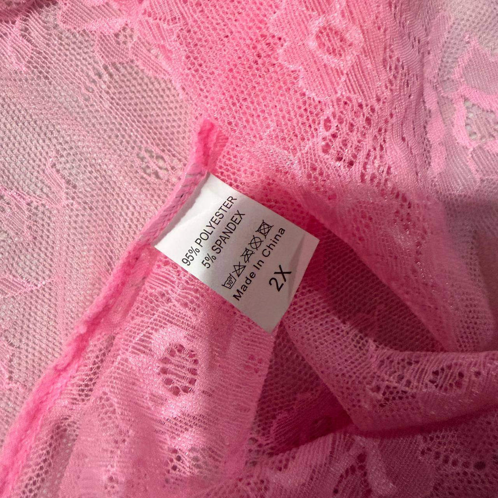hot pink 2x babydoll top vintage y2k 2000s mcbling