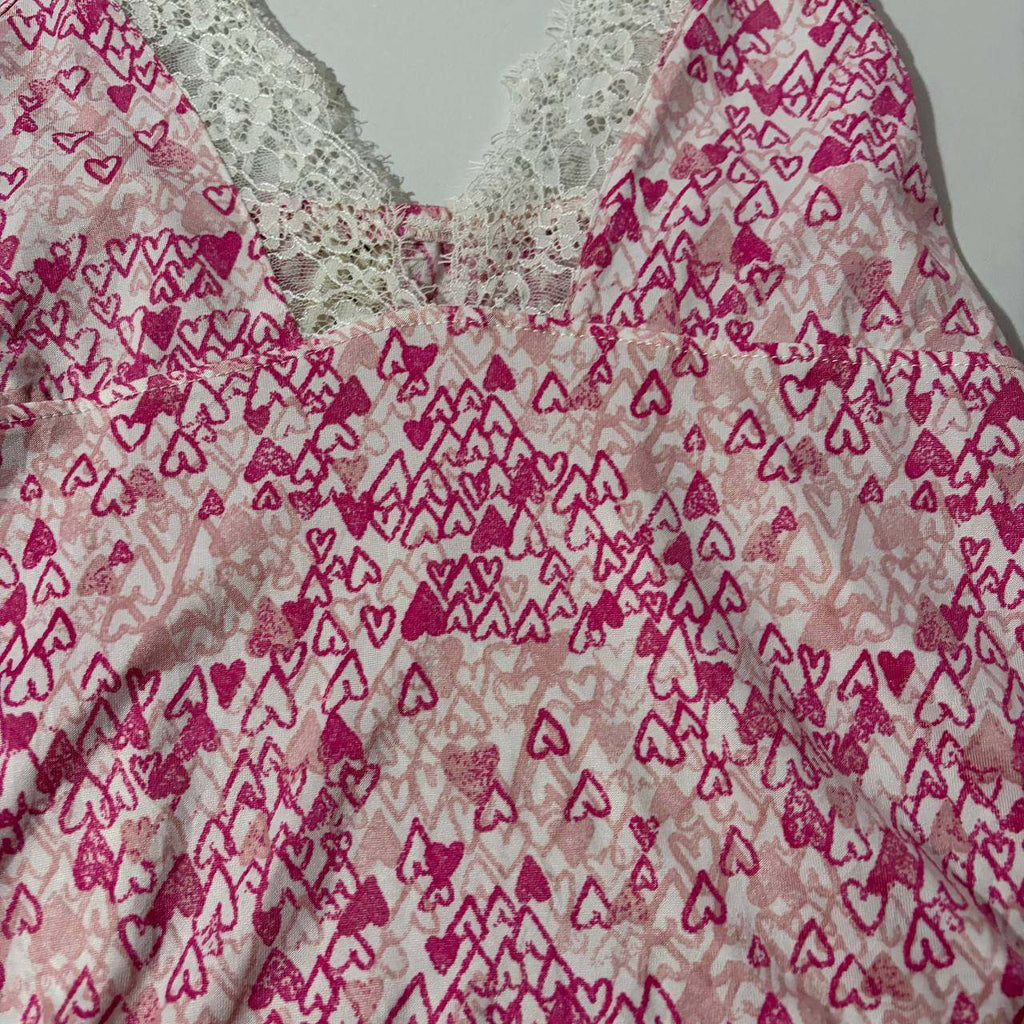 jessica simpson pink size small hearts cami top vintage y2k 2000s