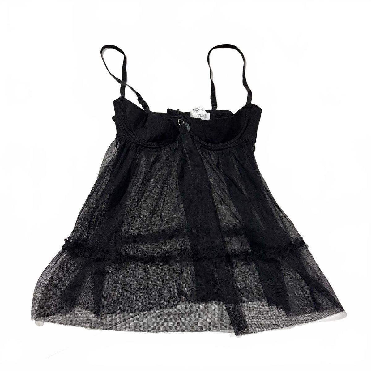 black 34b babydoll top vintage y2k 2000s mcbling
