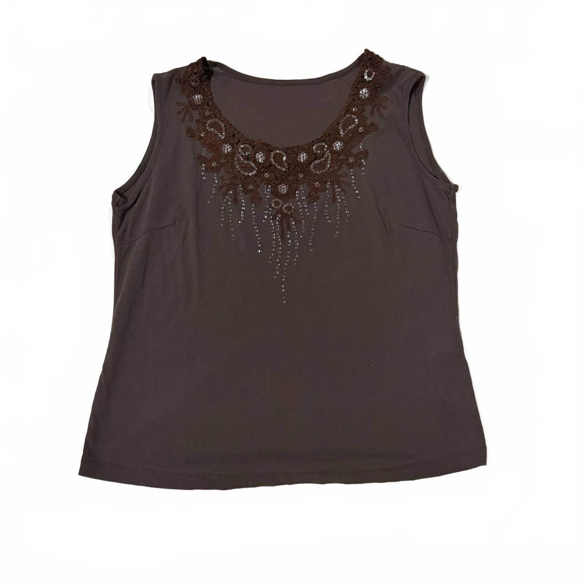 size 42 estimate uk 14 brown sequin top vintage 2000s y2k japanese