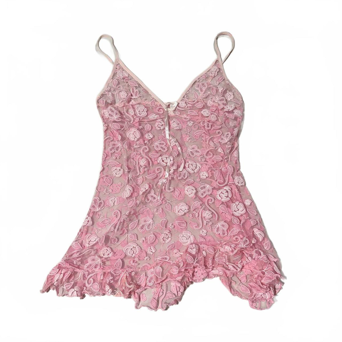 pink large floral babydoll top vintage y2k 2000s mcbling