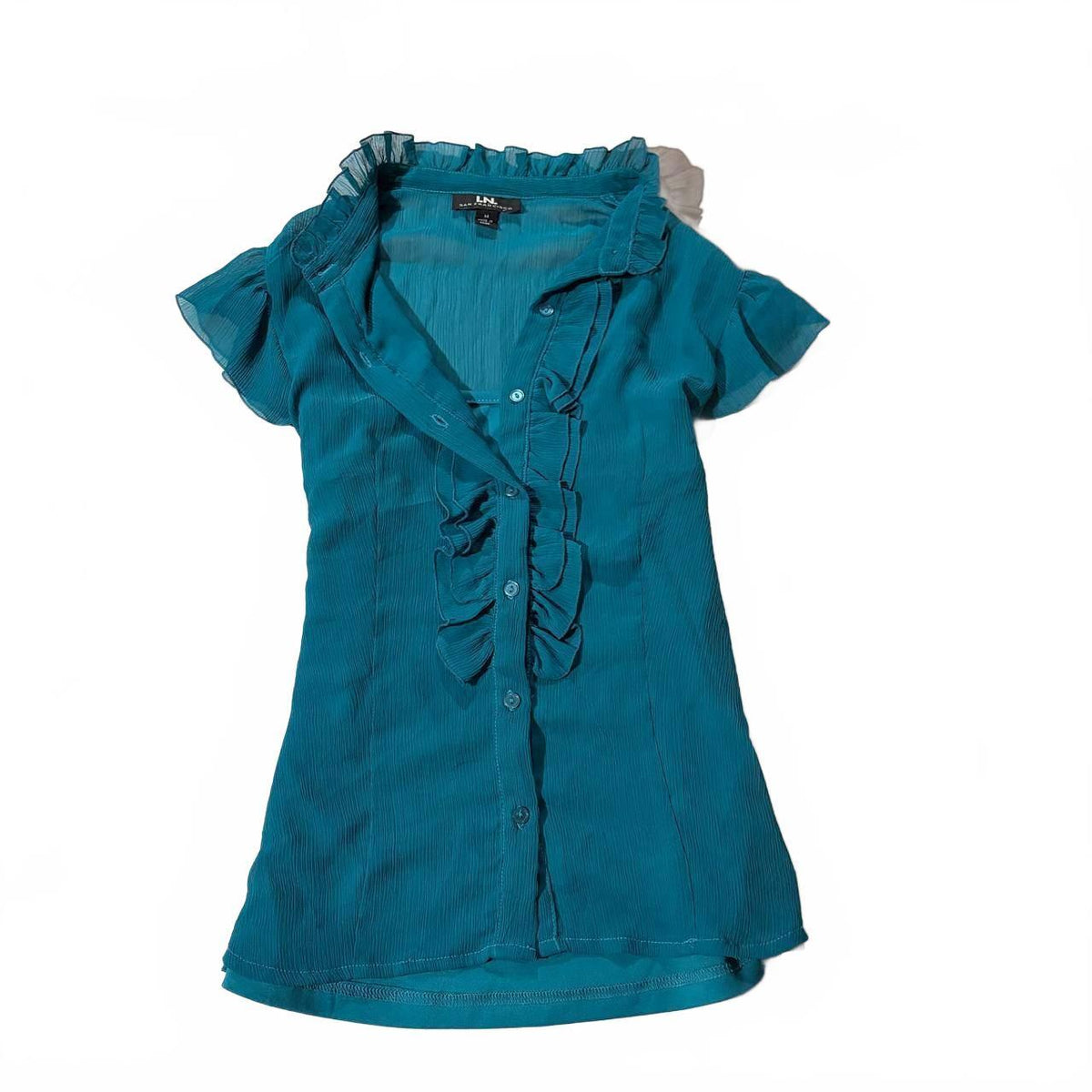 medium blue vintage blouse deadstock I.N. san francisco 2000s