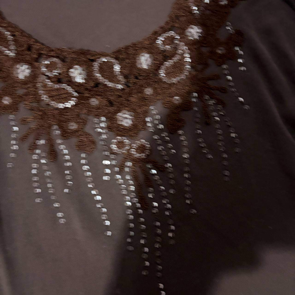 size 42 estimate uk 14 brown sequin top vintage 2000s y2k japanese