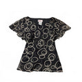 R&K black and white patterned vintage top size 10 y2k 2000s