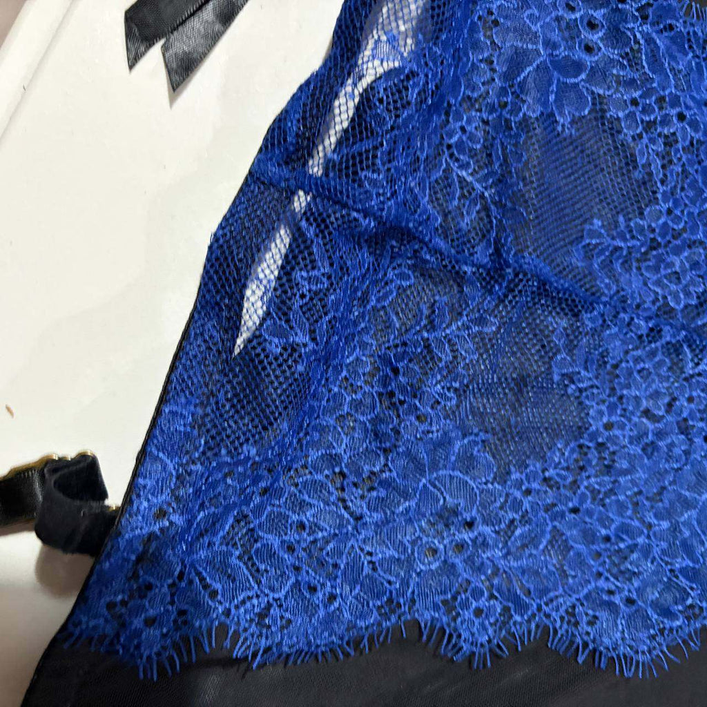 black and blue large noir babydoll top vintage y2k 2000s mcbling