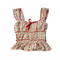 BNWT coquette vintage strawberry style top sim & sam small