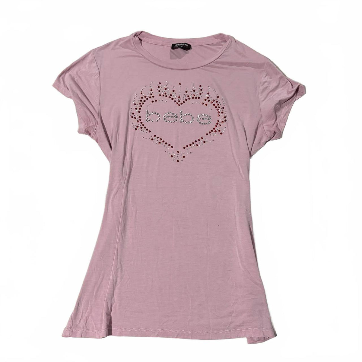 bebe rhinestone pink tshirt size large y2k mcbling 2000s