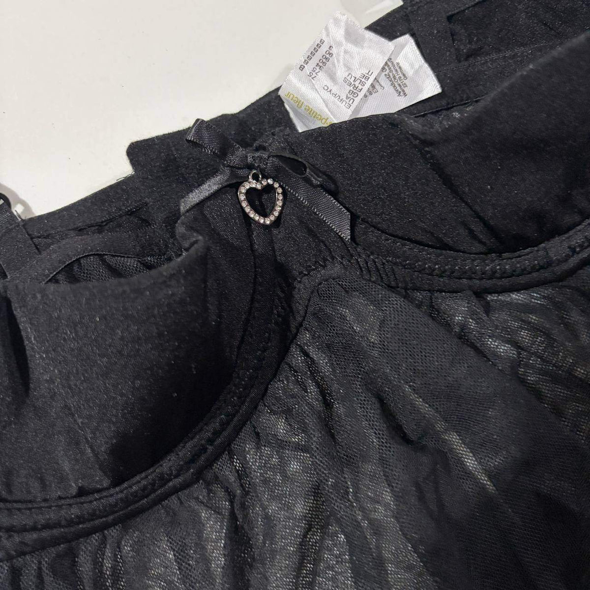 black 34b babydoll top vintage y2k 2000s mcbling