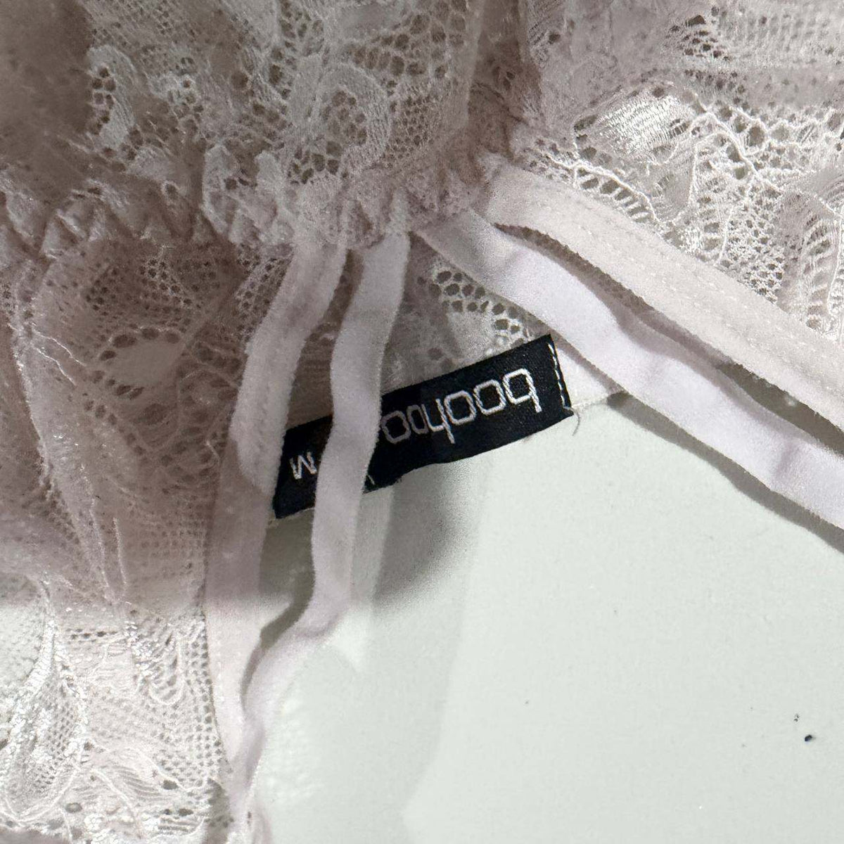 boohoo medium white babydoll top lace fairy angel