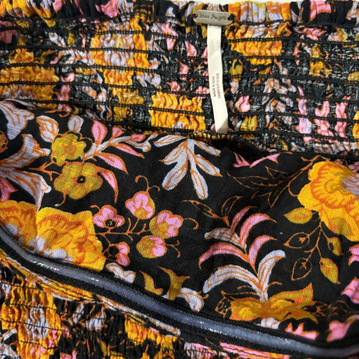 free people size xs floral top strapless