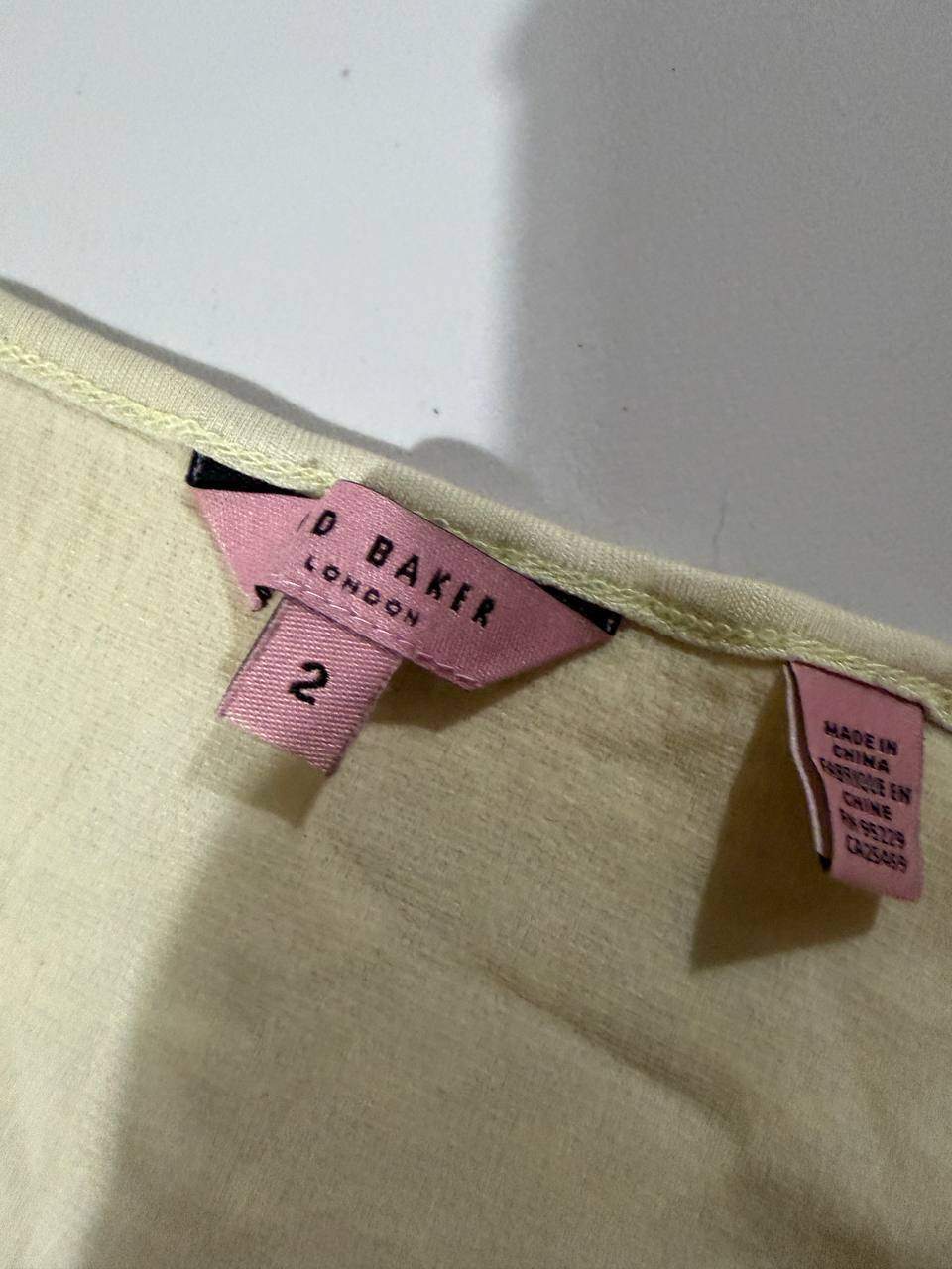 ted baker yellow cami top vintage size 10 y2k 2000s