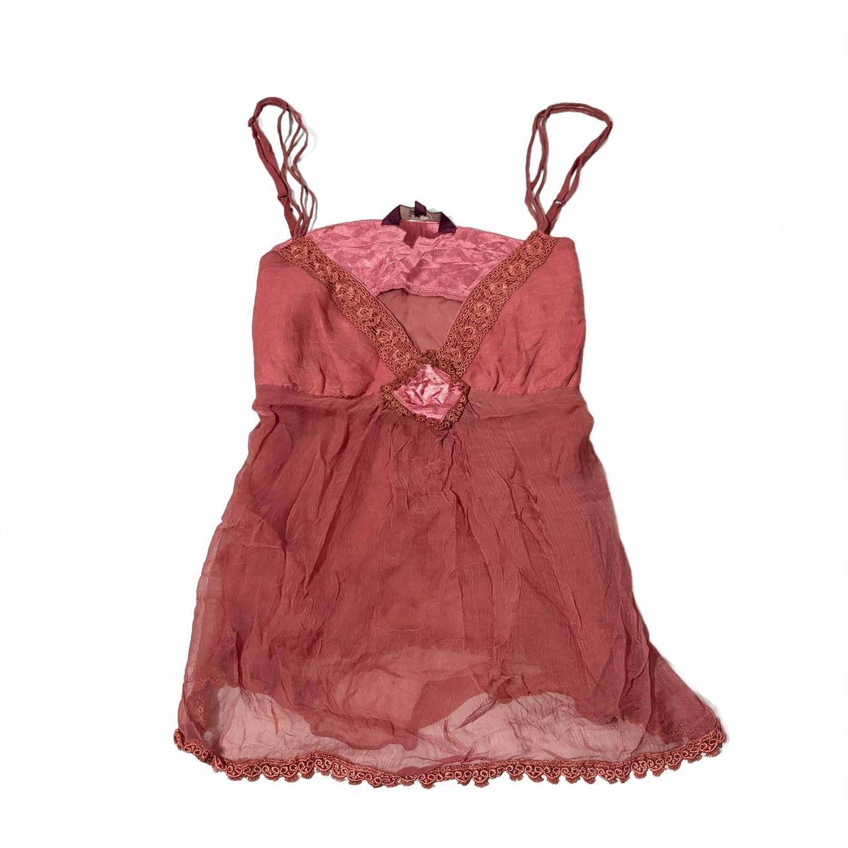 vintage medium fairy style orange cami top babydoll 2000s y2k tuscan