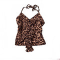 leopard print estimate small halter neck top gyaru mcbling