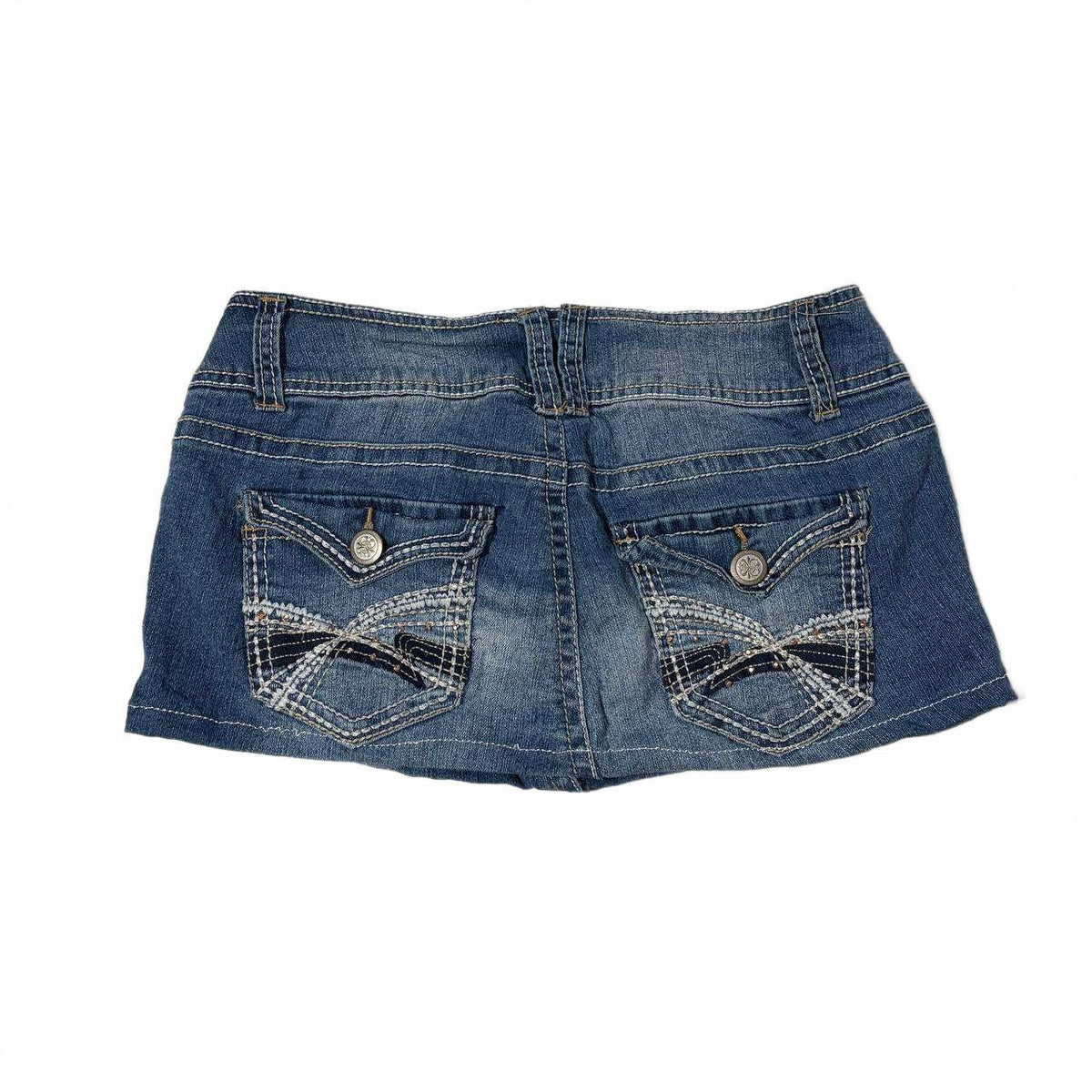 no boundaries low rise denim mini skirt  - vintage y2k 2000s - size estimated 12