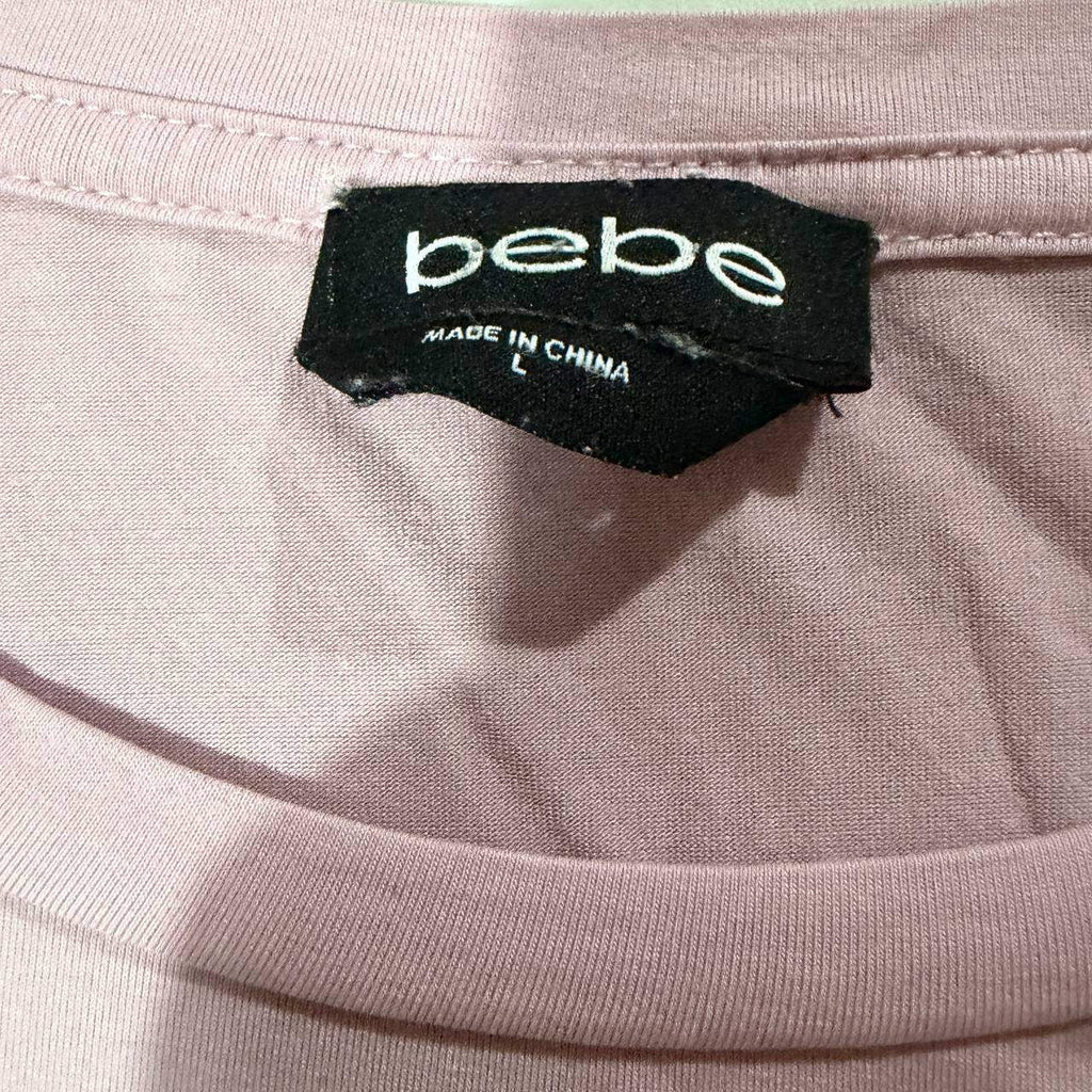 bebe rhinestone pink tshirt size large y2k mcbling 2000s