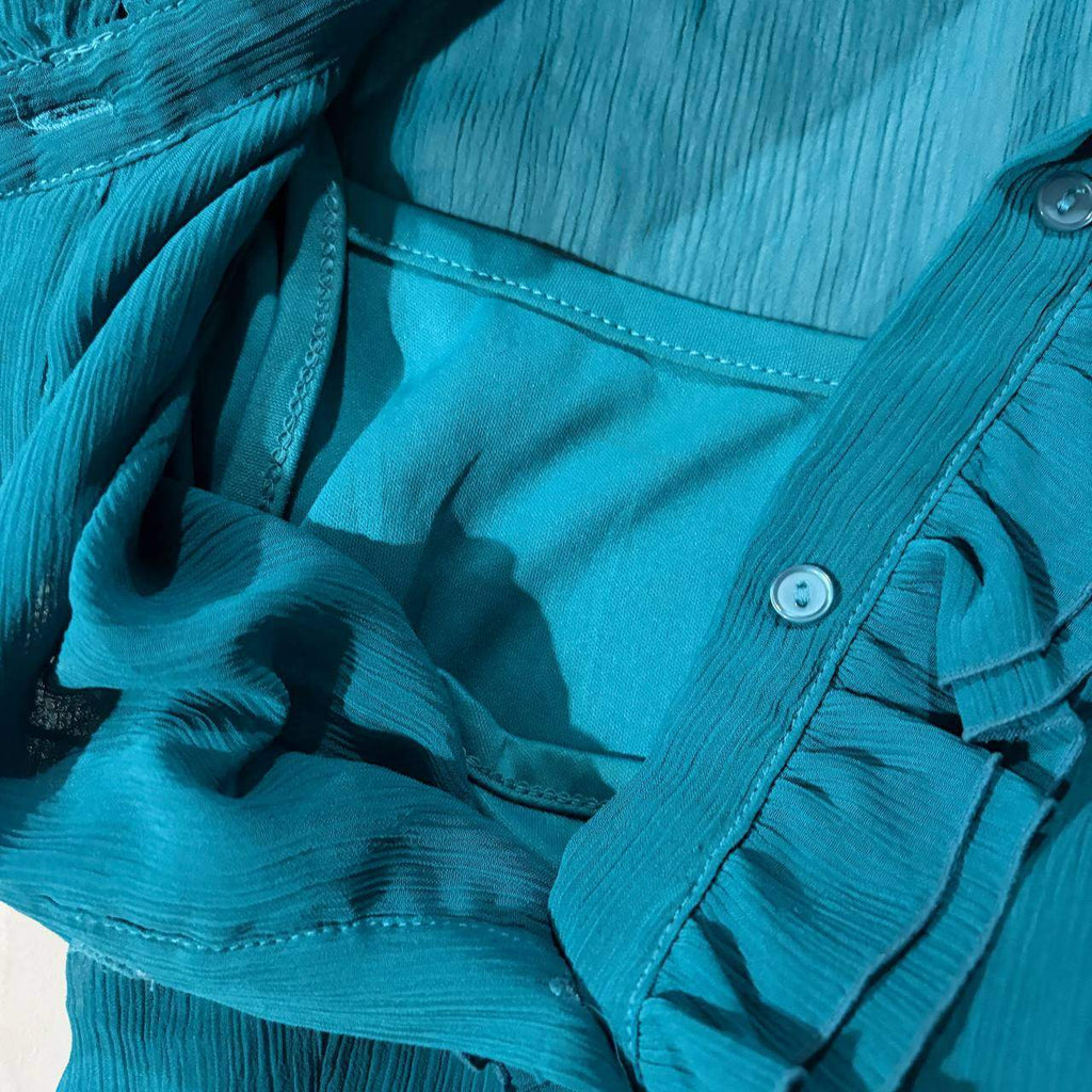 medium blue vintage blouse deadstock I.N. san francisco 2000s