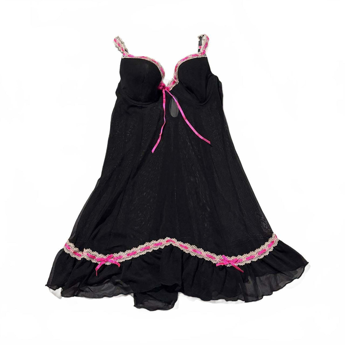 pink and black babydoll top vintage y2k 2000s mcbling