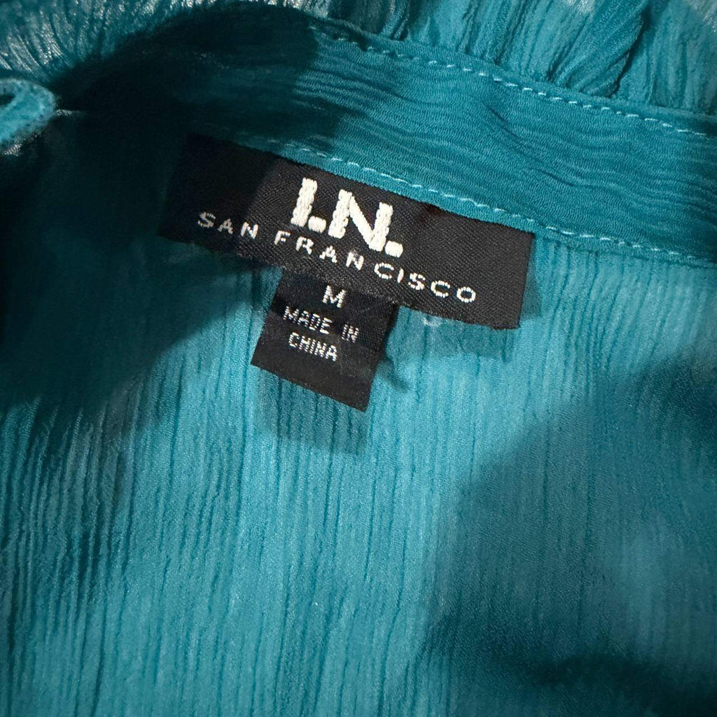 medium blue vintage blouse deadstock I.N. san francisco 2000s