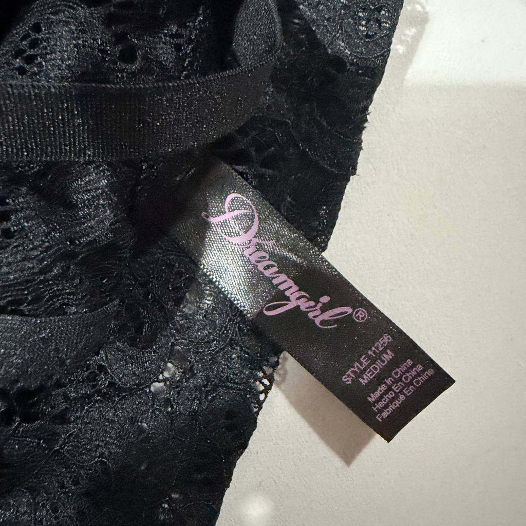 goth velvet lace black medium dreamgirl babydoll top vintage y2k 2000s mcbling