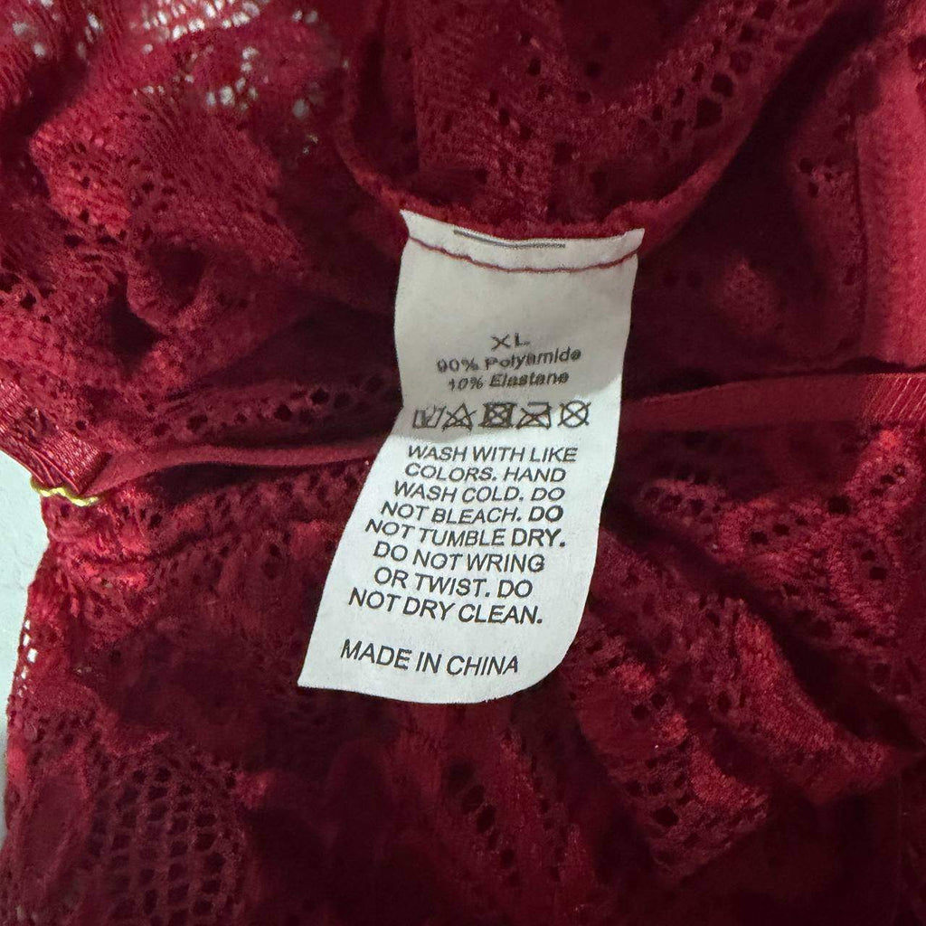 XL red lace babydoll top valentines y2k 2000s vintage