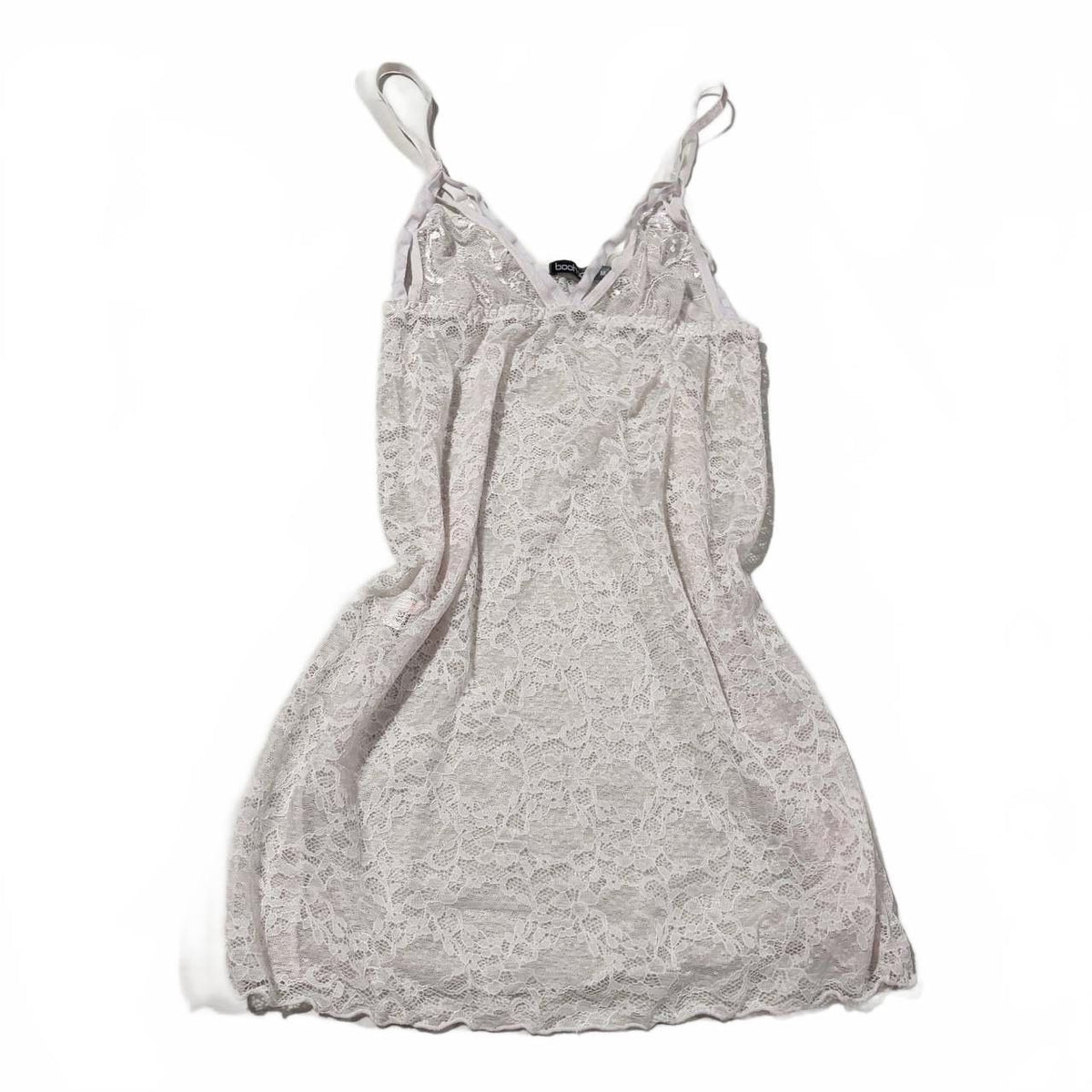 boohoo medium white babydoll top lace fairy angel