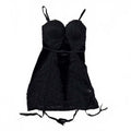 goth velvet lace black medium dreamgirl babydoll top vintage y2k 2000s mcbling