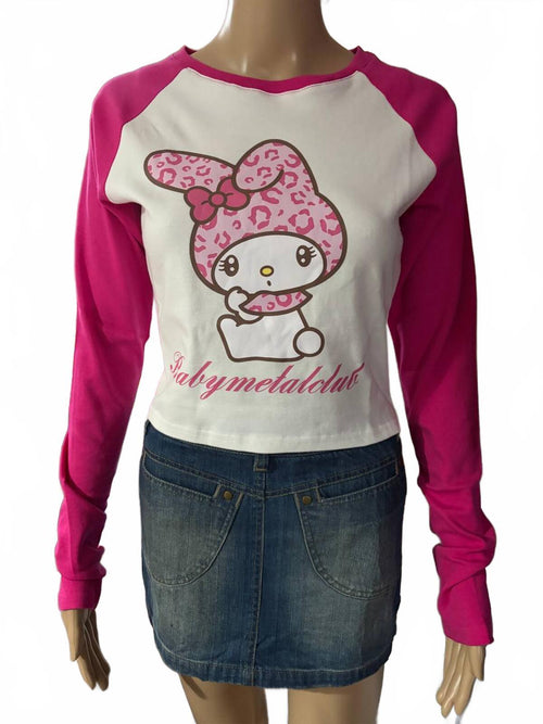 babymetalclub japan sanrio my melody gyaru long sleeve pink shirt fit size small