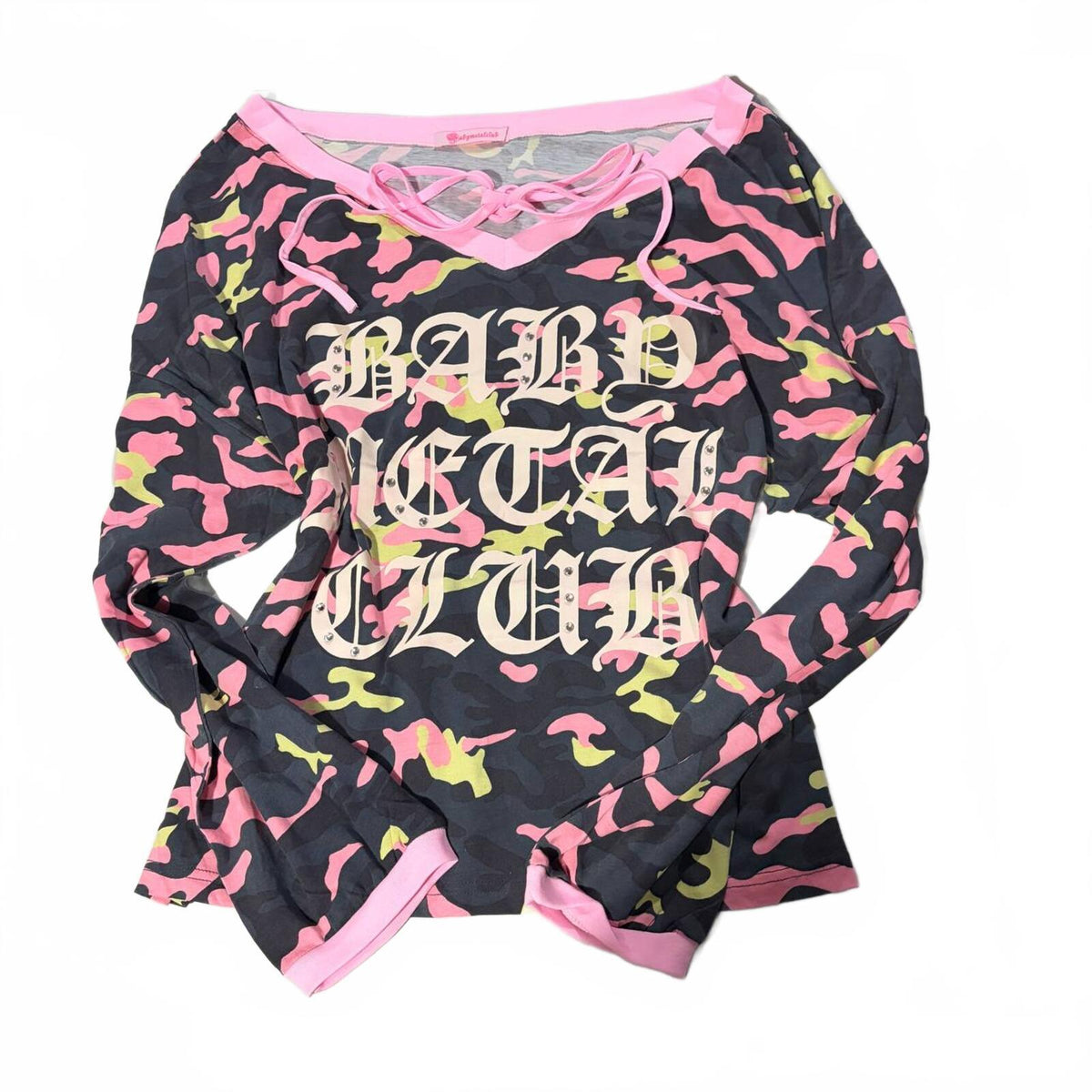 Neon pinky camo t kpop ive japan gyaru oversized y2k