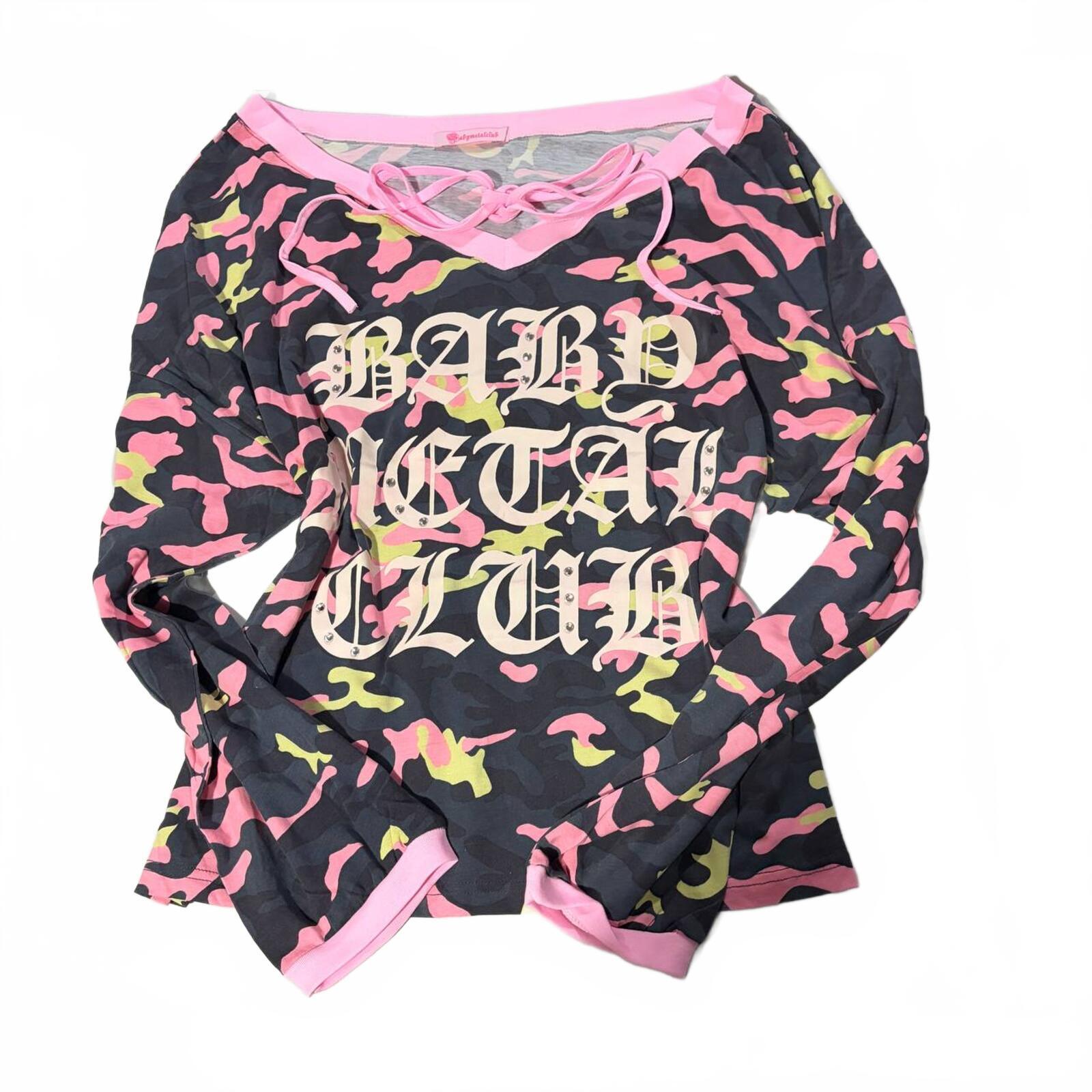 Neon pinky camo t kpop ive japan gyaru oversized y2k