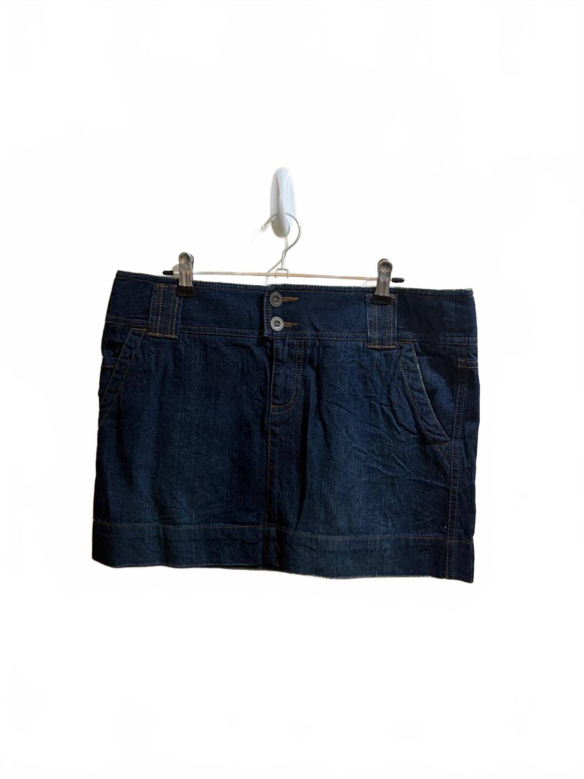 denim mini skirt  - vintage y2k mcbling 2000s - size estimated 16