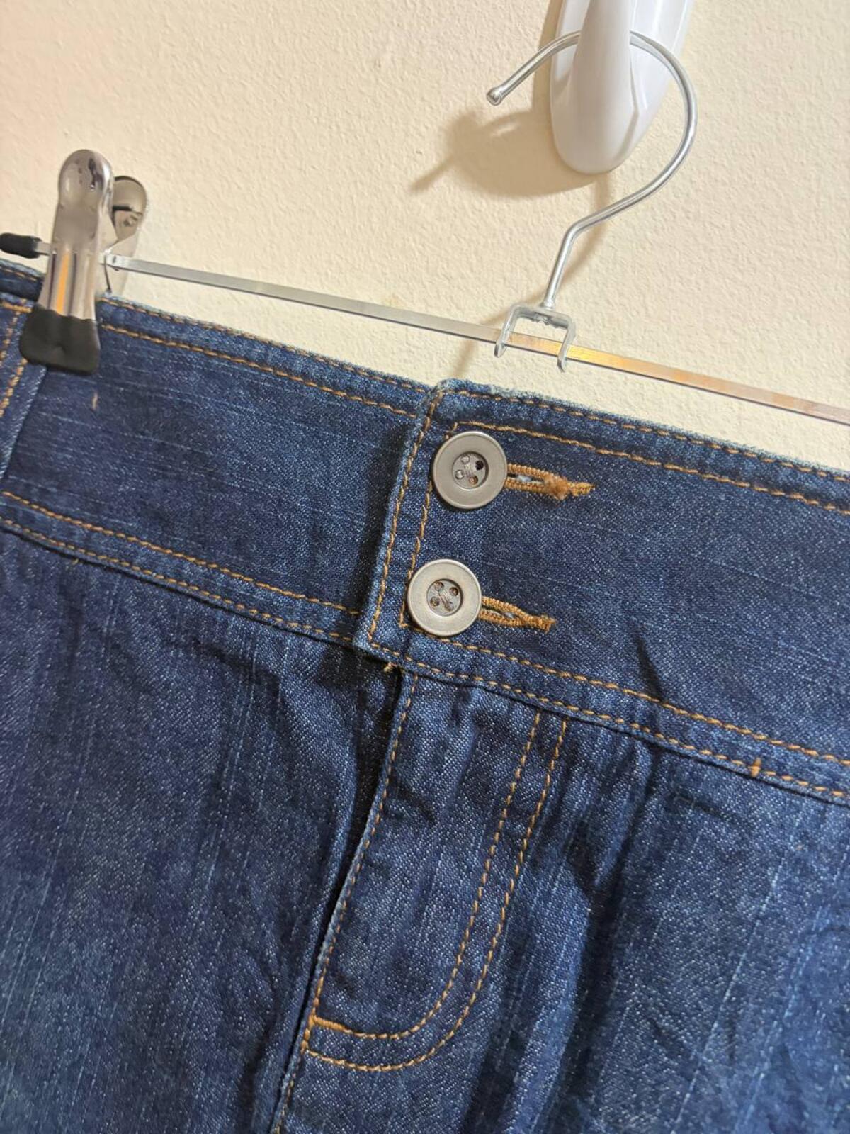 denim mini skirt  - vintage y2k mcbling 2000s - size estimated 16
