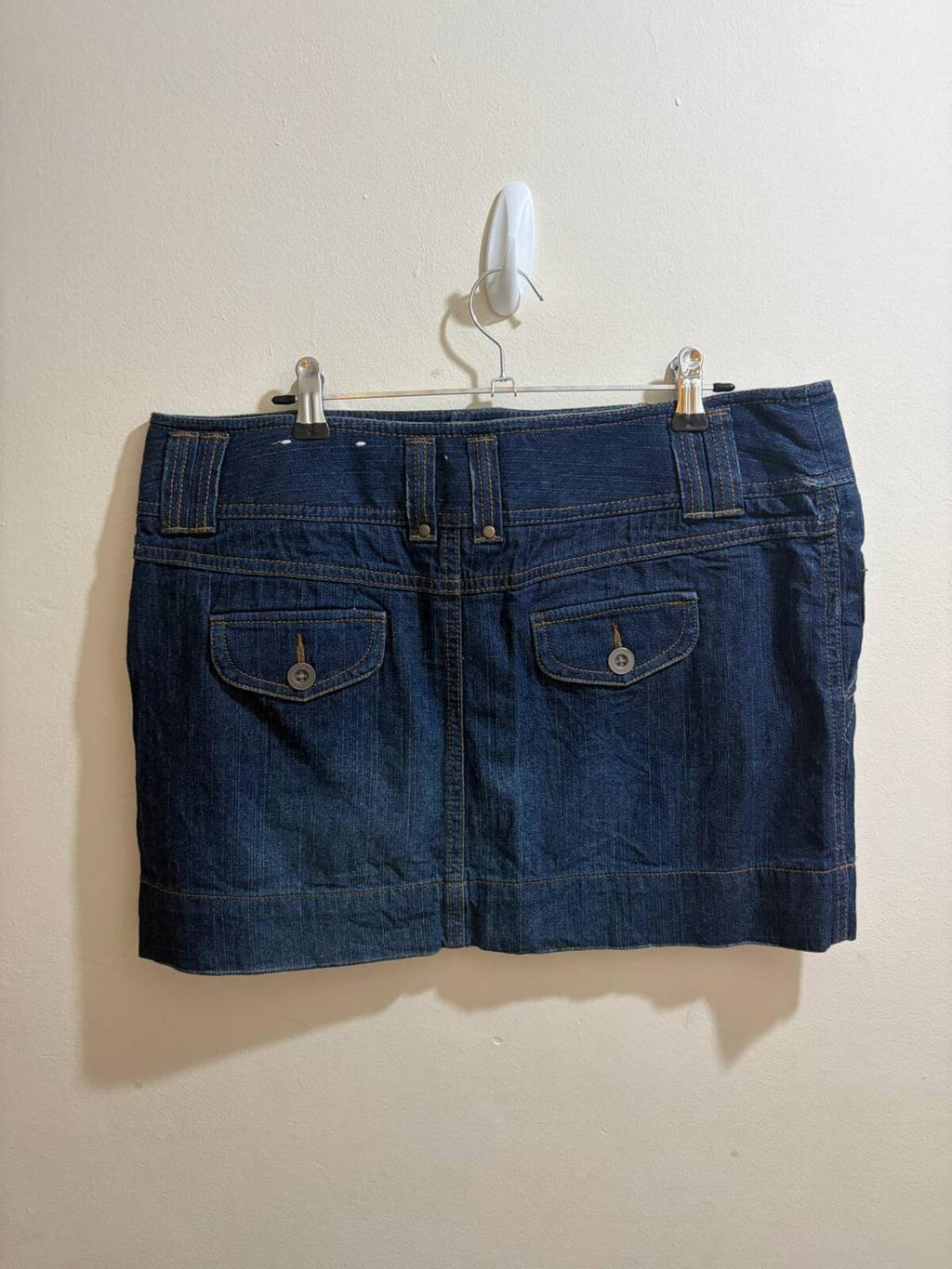 denim mini skirt  - vintage y2k mcbling 2000s - size estimated 16