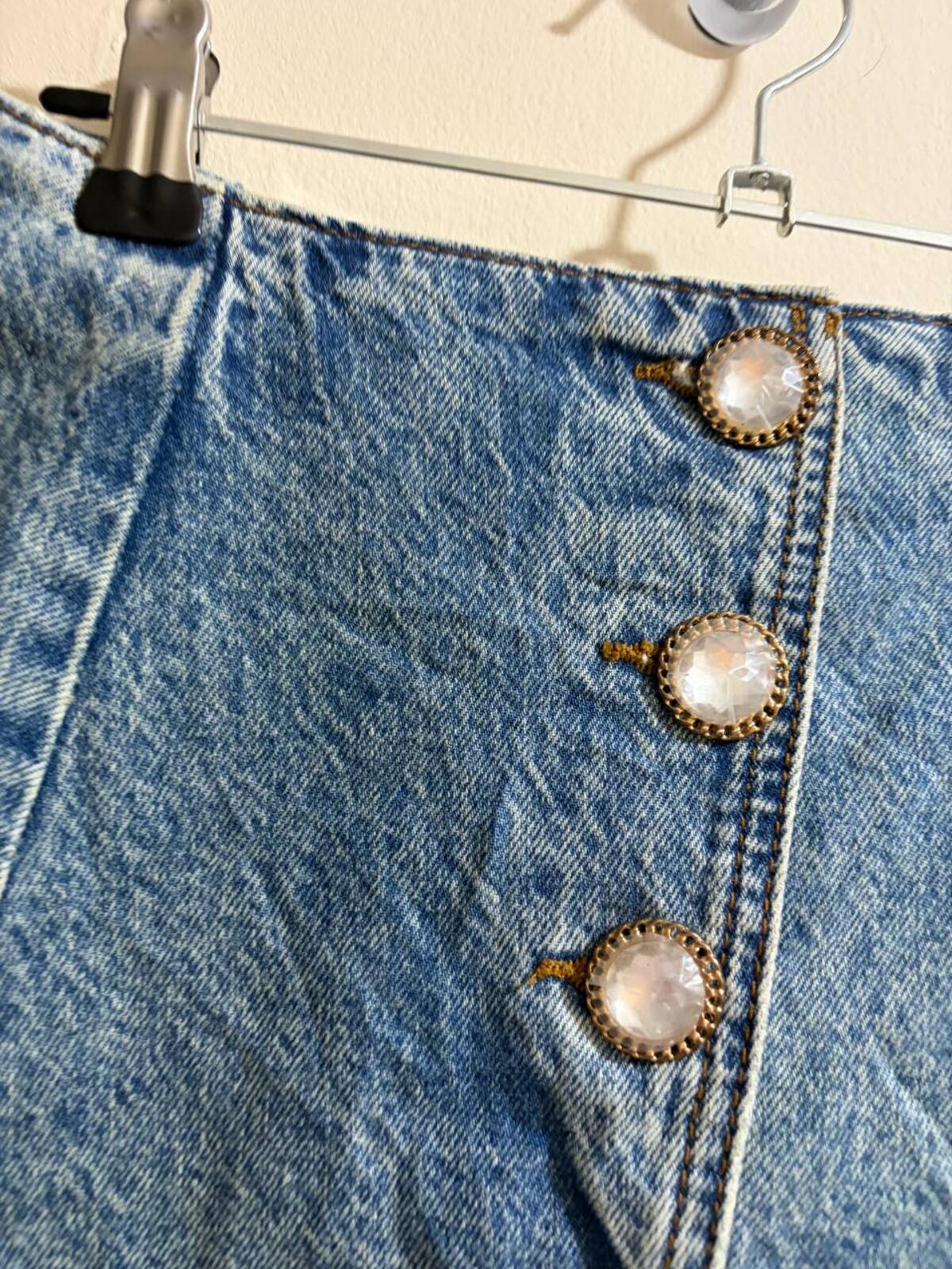 denim mini skirt  - vintage y2k mcbling 2000s - size estimated 10