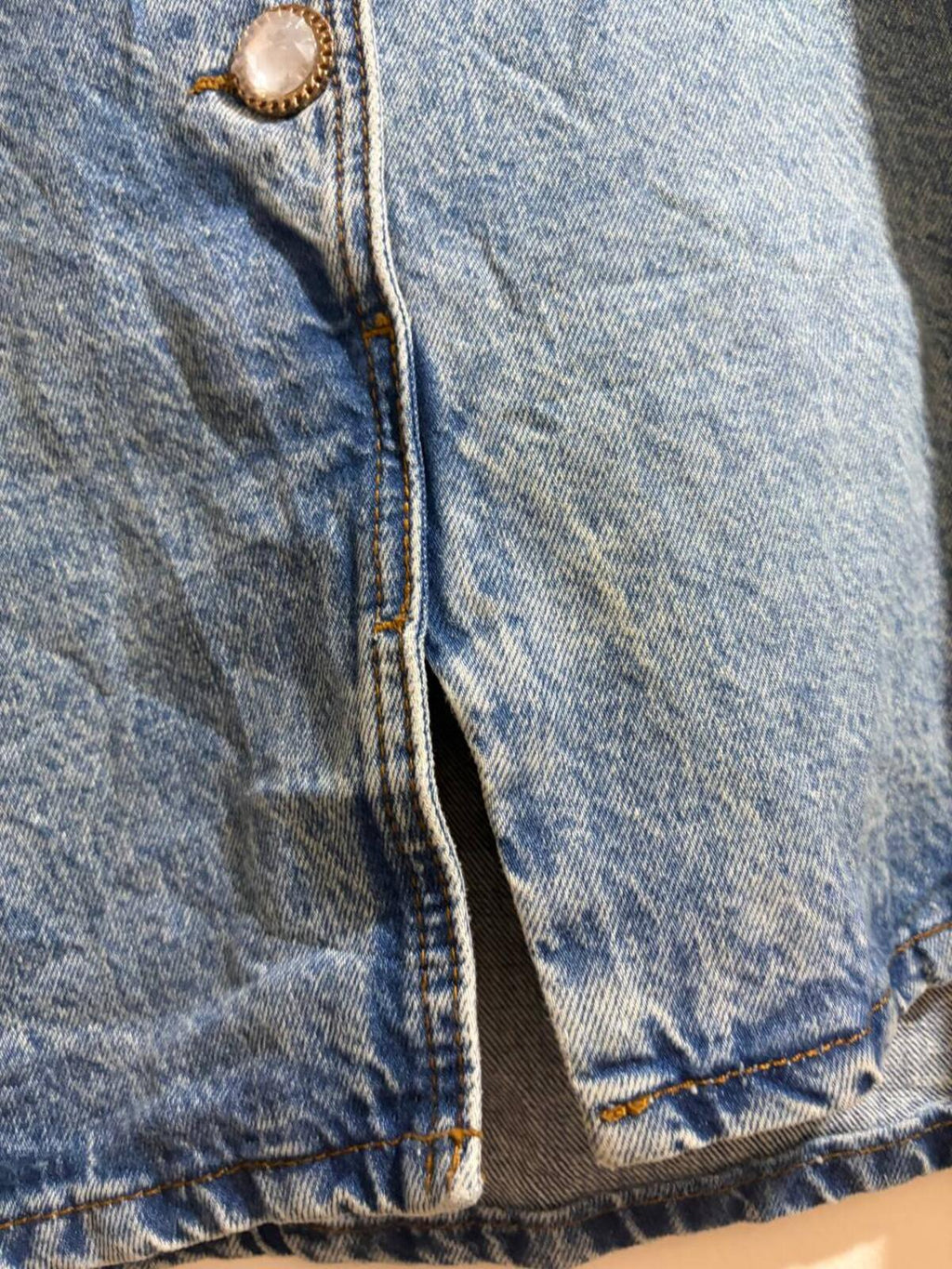 denim mini skirt  - vintage y2k mcbling 2000s - size estimated 10