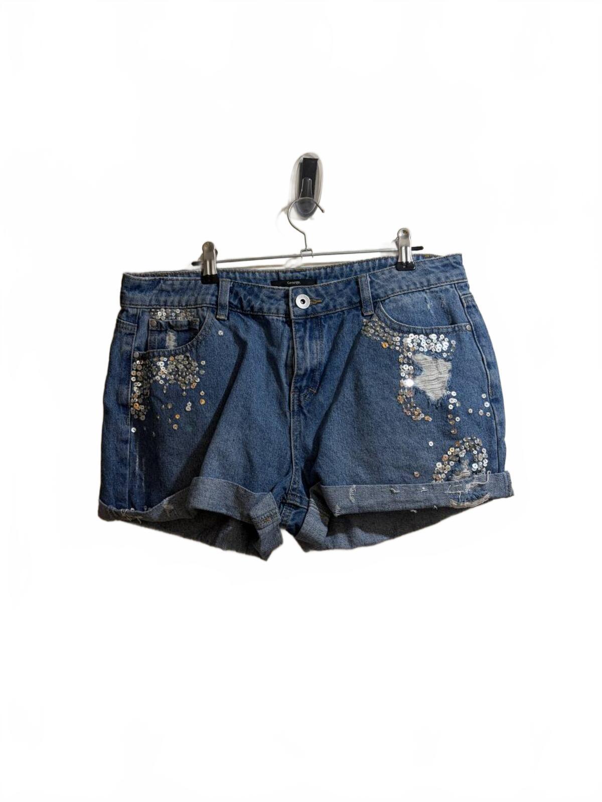 george denim mini shorts  - vintage y2k mcbling 2000s - estimate size 12