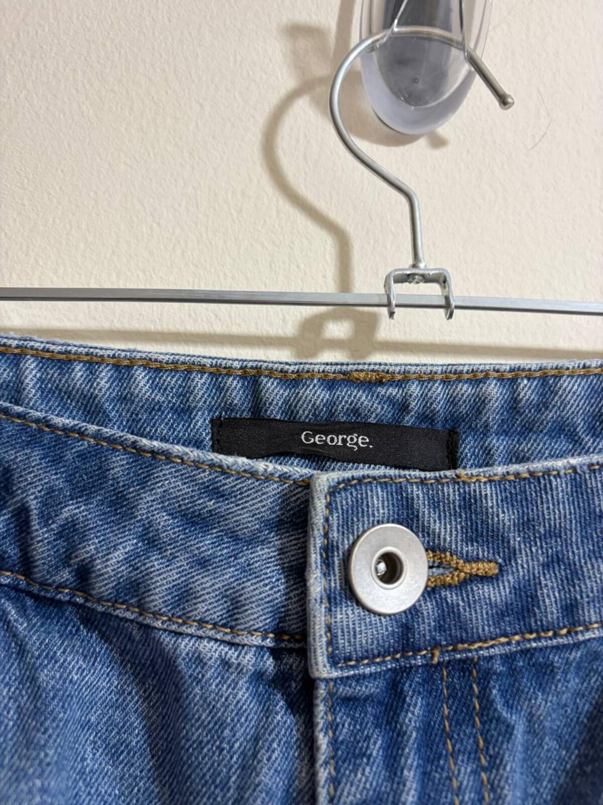 george denim mini shorts  - vintage y2k mcbling 2000s - estimate size 12